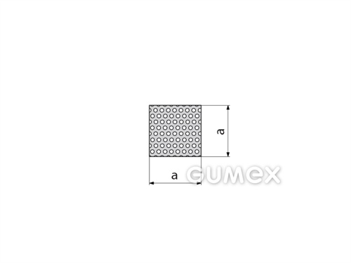 Mikroporézny profil štvorcový, 5x5mm, 2-prúd, hustota 500kg/m3, EPDM, -30°C/+80°C, čierny